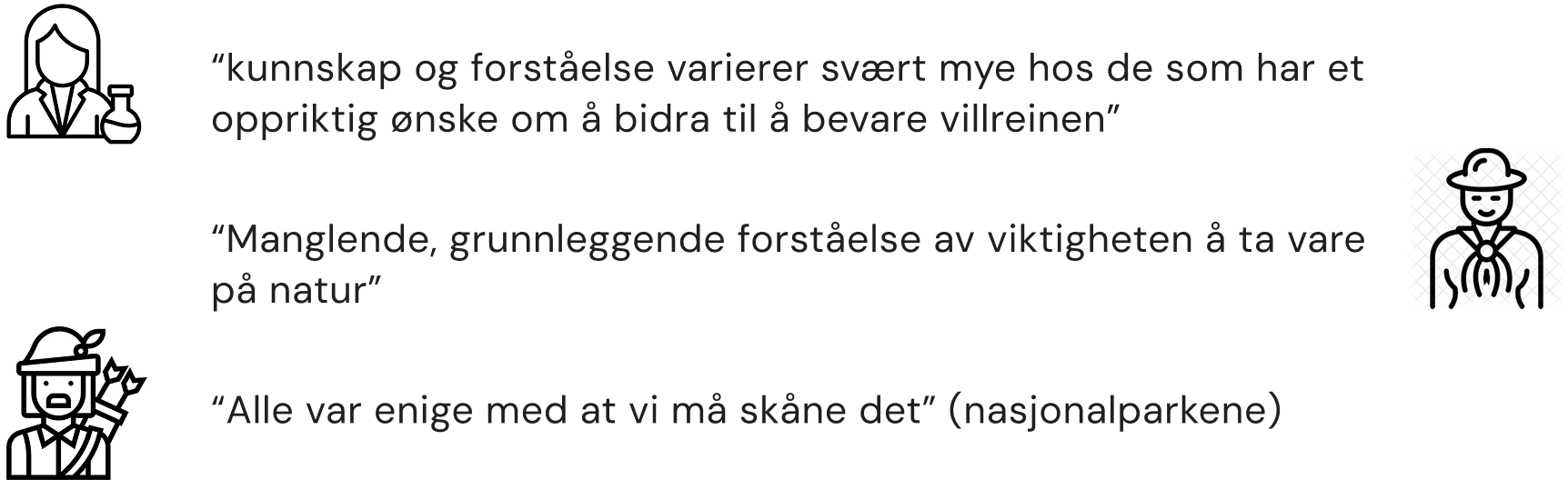 Sitater fra intervjuer